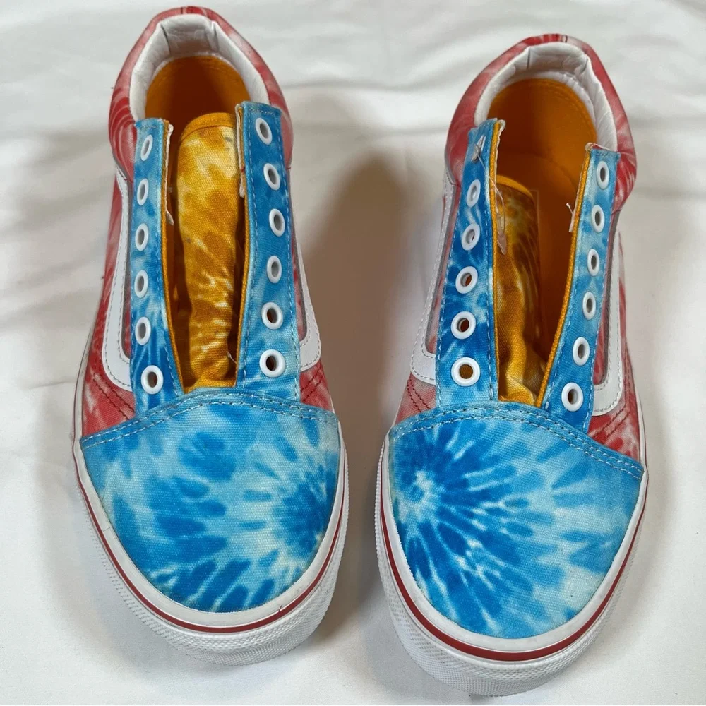 Vans Old School Unisex Juniors Tie Dye Block Multicolor Shoes Sz 4 Missing Lace‎
